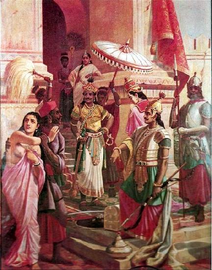 Raja Ravi Varma Victory of Meghanada Sweden oil painting art
